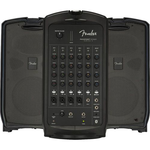  Fender Passport Event Series 2 Portable Powered PA Kit with Travel Case, Speaker Stands, and Bag