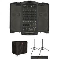 Fender Passport Venue Series 2 Portable Powered PA Kit with Travel Case, Speaker Stands, and Bag