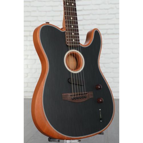  Fender Acoustasonic Player Telecaster Acoustic-electric Guitar - Brushed Black with Rosewood Fingerboard