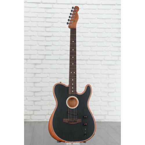  Fender Acoustasonic Player Telecaster Acoustic-electric Guitar - Brushed Black with Rosewood Fingerboard