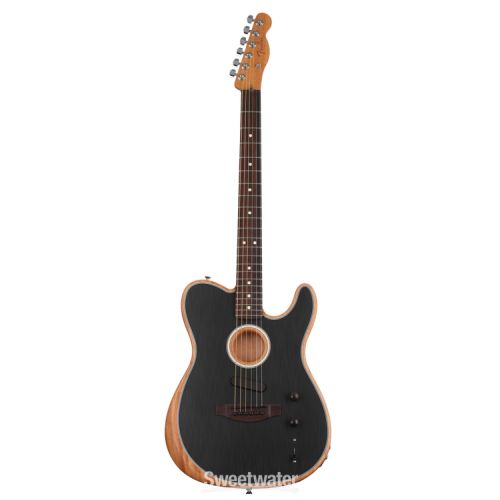  Fender Acoustasonic Player Telecaster Acoustic-electric Guitar - Brushed Black with Rosewood Fingerboard