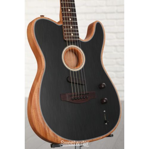  Fender Acoustasonic Player Telecaster Acoustic-electric Guitar - Brushed Black with Rosewood Fingerboard