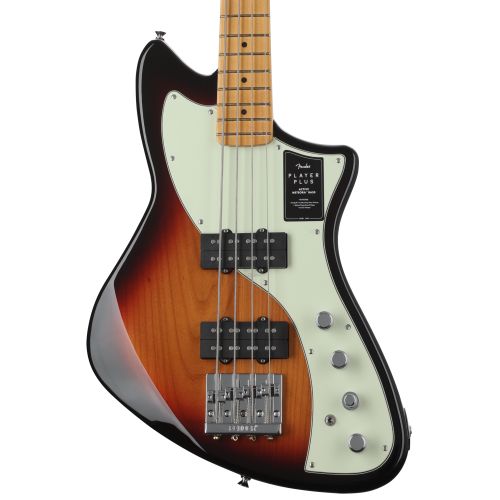  Fender Player Plus Active Meteora Bass Guitar - 3-Tone Sunburst with Maple Fingerboard