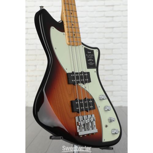  Fender Player Plus Active Meteora Bass Guitar - 3-Tone Sunburst with Maple Fingerboard