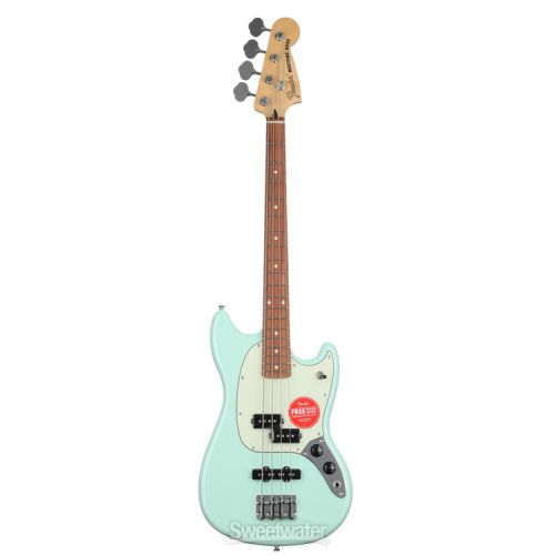  Fender Special Edition Mustang PJ Bass - Surf Green with Pau Ferro Fingerboard, Sweetwater Exclusive in the USA