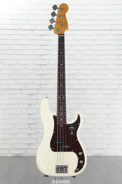  Fender American Professional II Precision Bass - Olympic White with Rosewood Fingerboard Demo