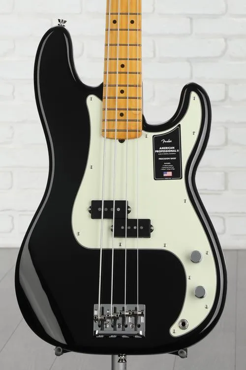Fender American Professional II Precision Bass - Black with Maple Fingerboard Demo