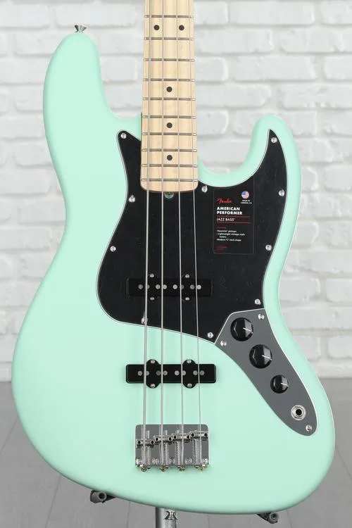 Fender American Performer Jazz Bass - Satin Surf Green with Maple Fingerboard
