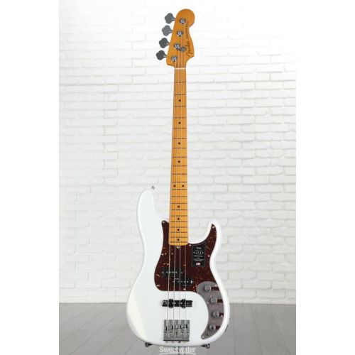  Fender American Ultra Precision Bass - Arctic Pearl with Maple Fingerboard Demo