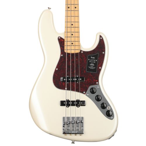  Fender Player Plus Active Jazz Bass - Olympic Pearl with Maple Fingerboard