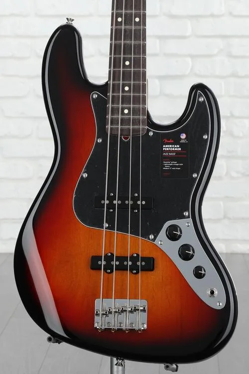 Fender American Performer Jazz Bass - 3-Tone Sunburst with Rosewood Fingerboard