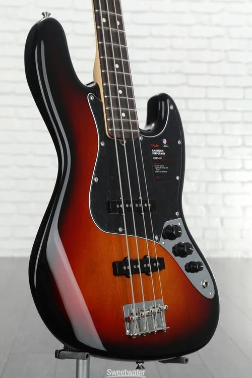  Fender American Performer Jazz Bass - 3-Tone Sunburst with Rosewood Fingerboard