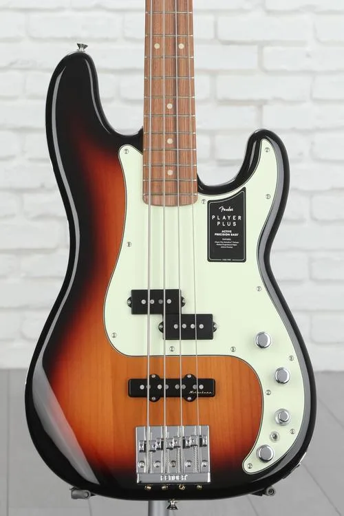 Fender Player Plus Active Precision Bass Guitar - 3-color Sunburst with Pau Ferro Fingerboard