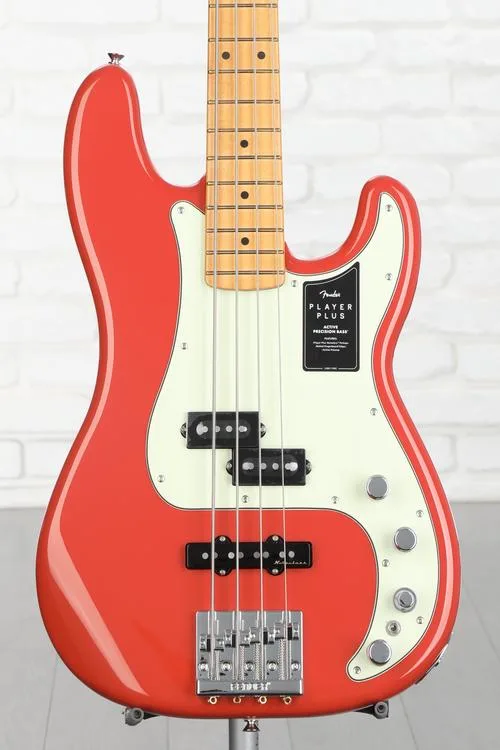 Fender Player Plus Active Precision Bass - Fiesta Red with Maple Fingerboard