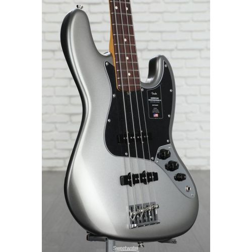  Fender American Professional II Jazz Bass - Mercury with Rosewood Fingerboard