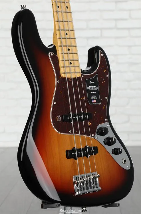  Fender American Professional II Jazz Bass - 3 Color Sunburst with Maple Fingerboard