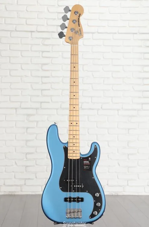  Fender American Performer Precision Bass - Satin Lake Placid Blue with Maple Fingerboard