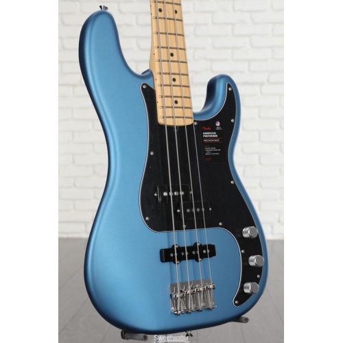  Fender American Performer Precision Bass - Satin Lake Placid Blue with Maple Fingerboard