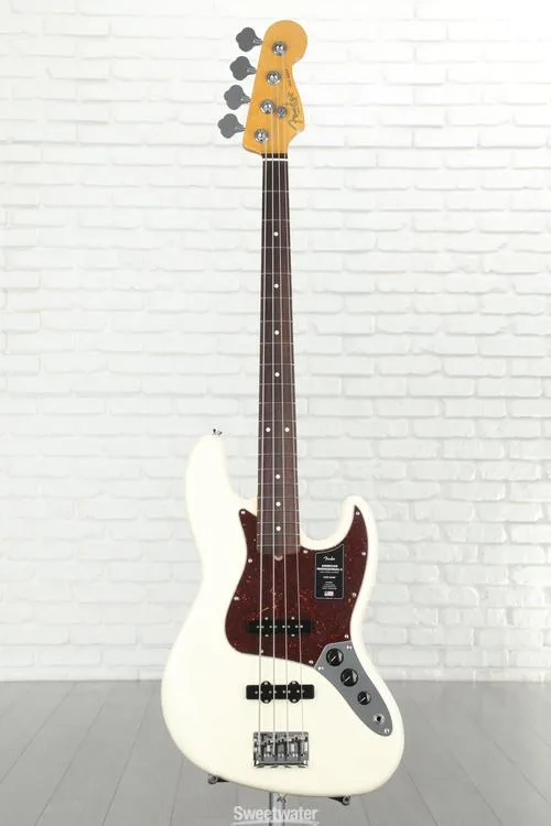  Fender American Professional II Jazz Bass - Olympic White with Rosewood Fingerboard