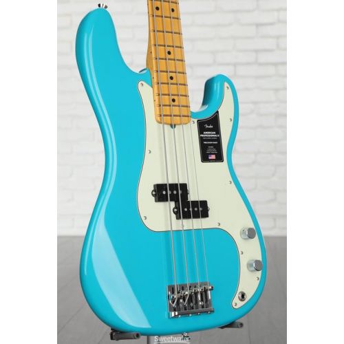  Fender American Professional II Precision Bass - Miami Blue with Maple Fingerboard