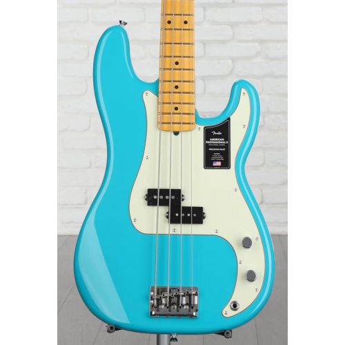  Fender American Professional II Precision Bass - Miami Blue with Maple Fingerboard