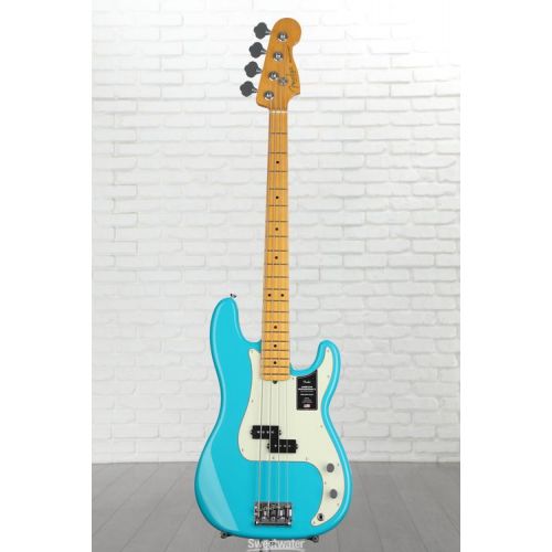  Fender American Professional II Precision Bass - Miami Blue with Maple Fingerboard