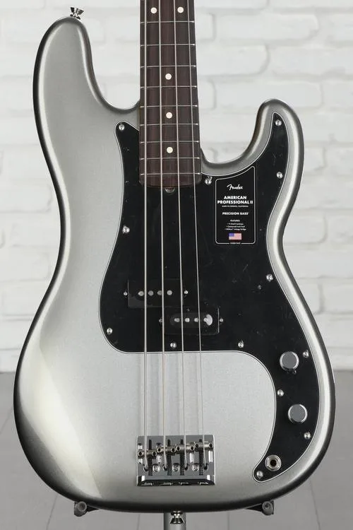 Fender American Professional II Precision Bass - Mercury with Rosewood Fingerboard