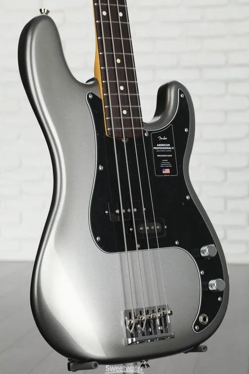  Fender American Professional II Precision Bass - Mercury with Rosewood Fingerboard