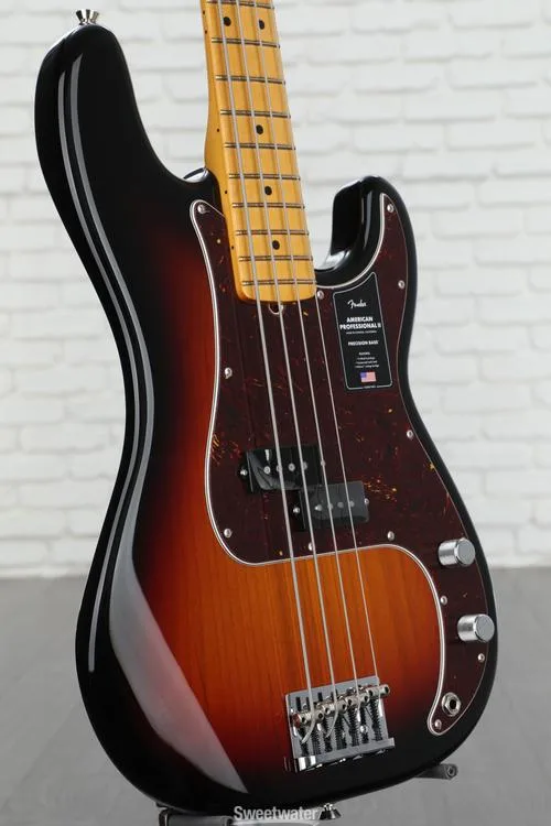  Fender American Professional II Precision Bass - 3 Color Sunburst with Maple Fingerboard