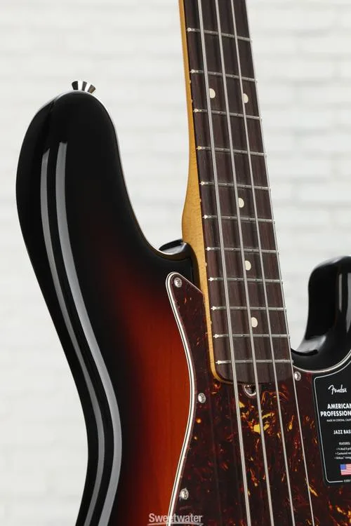  Fender American Professional II Jazz Bass - 3 Color Sunburst with Rosewood Fingerboard