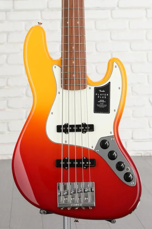 Fender Player Plus Active Jazz Bass V - Tequila Sunrise with Pau Ferro Fingerboard