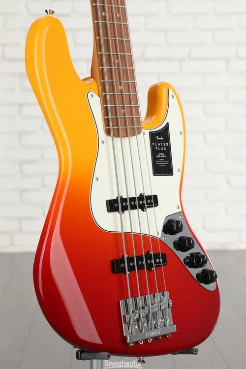  Fender Player Plus Active Jazz Bass V - Tequila Sunrise with Pau Ferro Fingerboard