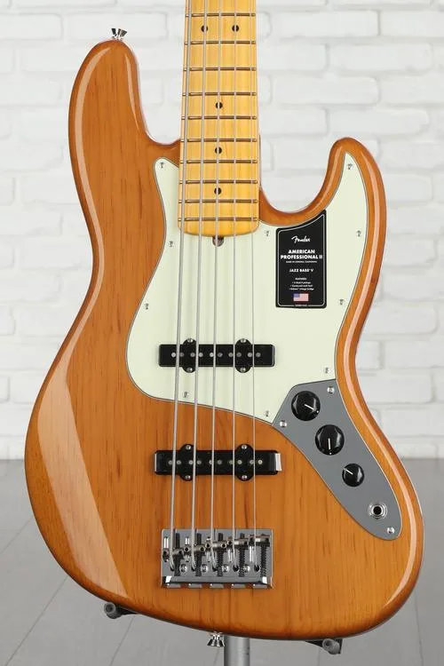Fender American Professional II Jazz Bass V - Roasted Pine with Maple Fingerboard Demo