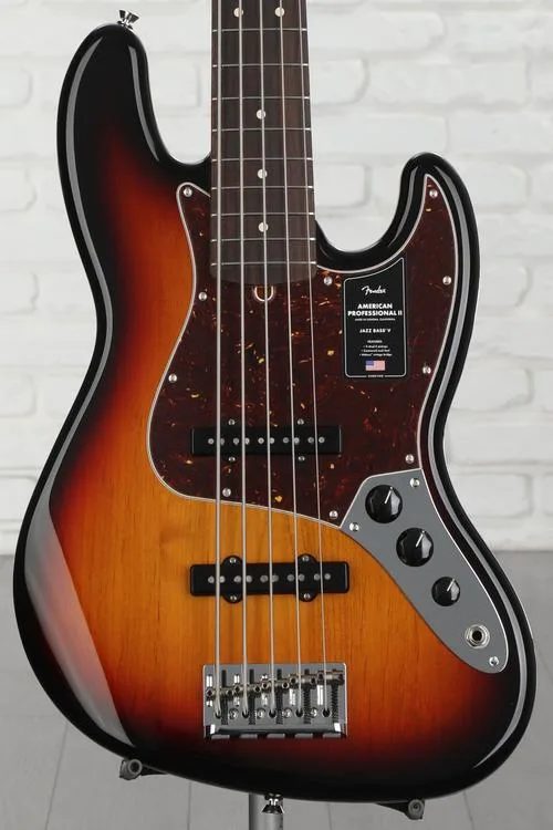 Fender American Professional II Jazz Bass V - 3 Color Sunburst with Rosewood Fingerboard