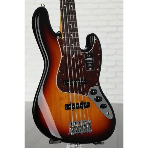  Fender American Professional II Jazz Bass V - 3 Color Sunburst with Rosewood Fingerboard