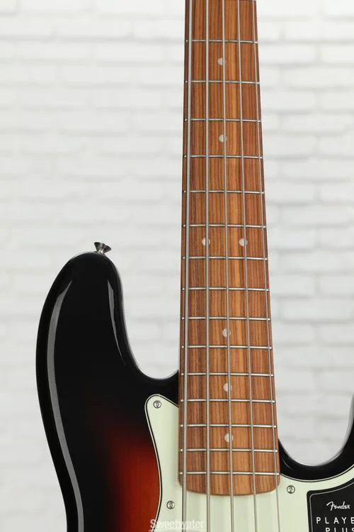  Fender Player Plus Active Jazz Bass V - 3-tone Sunburst with Pau Ferro Fingerboard