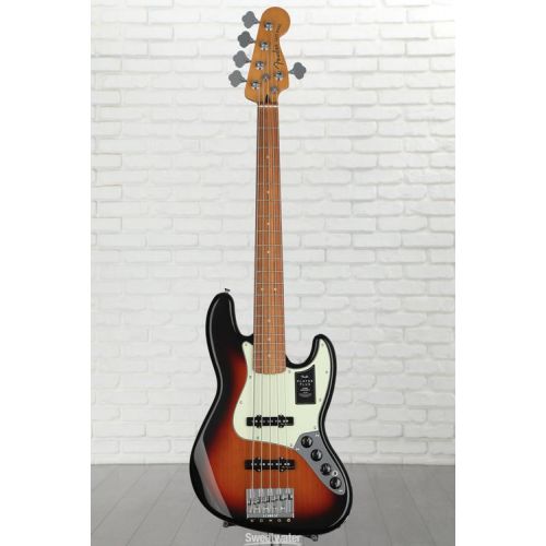  Fender Player Plus Active Jazz Bass V - 3-tone Sunburst with Pau Ferro Fingerboard