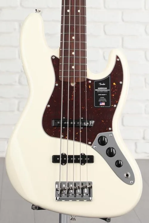 Fender American Professional II Jazz Bass V - Olympic White with Rosewood Fingerboard