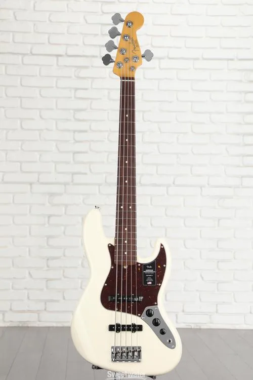  Fender American Professional II Jazz Bass V - Olympic White with Rosewood Fingerboard