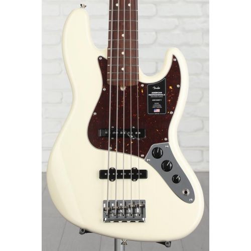  Fender American Professional II Jazz Bass V - Olympic White with Rosewood Fingerboard