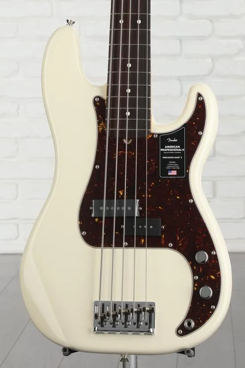 Fender American Professional II Precision Bass V - Olympic White with Rosewood Fingerboard