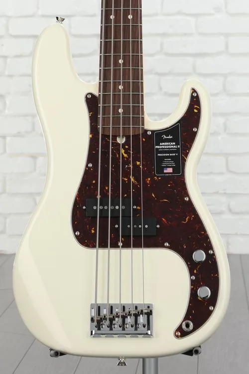 Fender American Professional II Precision Bass V - Olympic White with Rosewood Fingerboard