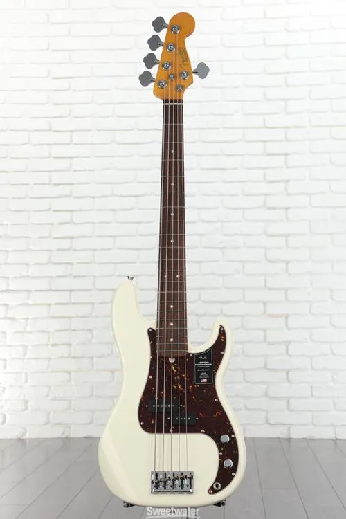  Fender American Professional II Precision Bass V - Olympic White with Rosewood Fingerboard