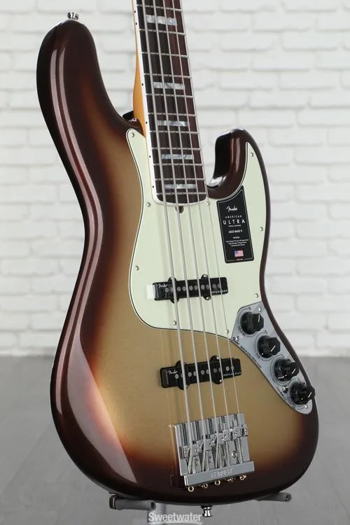  Fender American Ultra Jazz Bass V - Mocha Burst with Rosewood Fingerboard