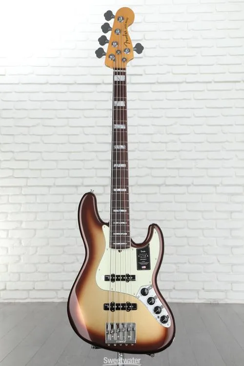  Fender American Ultra Jazz Bass V - Mocha Burst with Rosewood Fingerboard