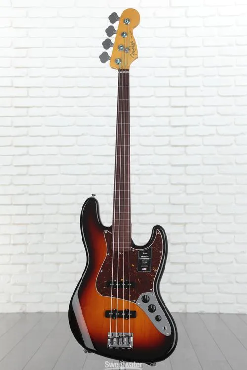  Fender American Professional II Jazz Bass Fretless - 3 Color Sunburst with Rosewood Fingerboard