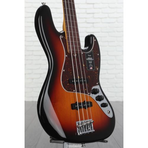  Fender American Professional II Jazz Bass Fretless - 3 Color Sunburst with Rosewood Fingerboard