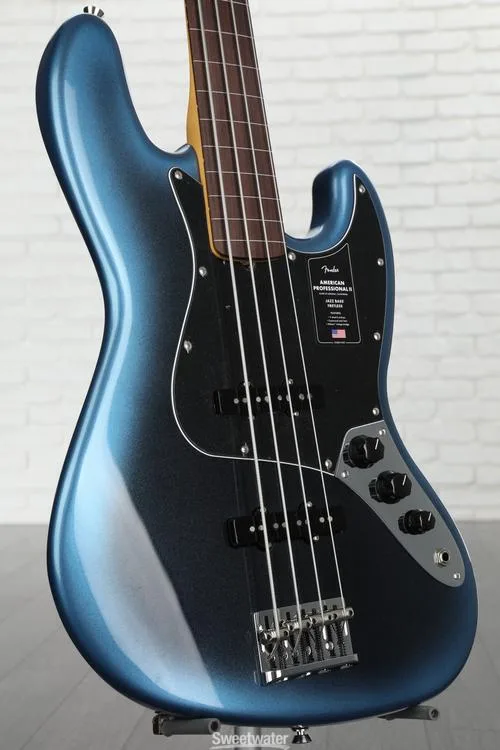  Fender American Professional II Jazz Bass Fretless - Dark Night with Rosewood Fingerboard