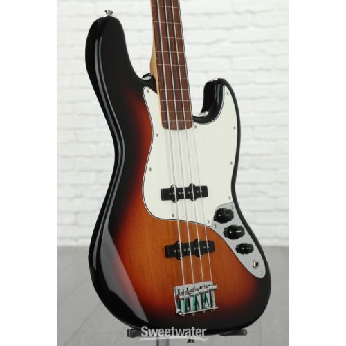  Fender Player Fretless Jazz Bass - 3-Tone Sunburst with Pau Ferro Fingerboard