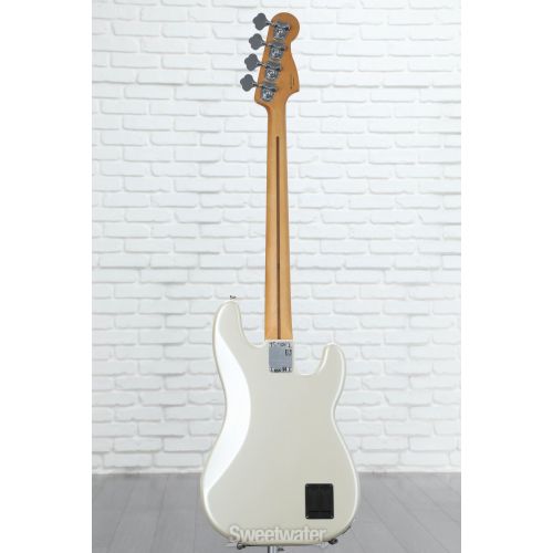  Fender Player Plus Active Precision Bass Guitar Left-handed - Olympic Pearl with Pau Ferro Fingerboard